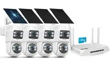 (2026 New) Solar Security Camera System Wireless Outdoor, 4-Cam Dual Lens 2K ...