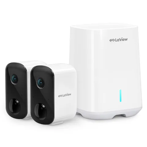 LaView 3MP Wireless Camera for Home/Outdoor Security (2 2 Piece Set, White