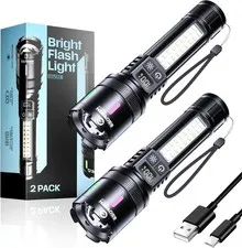 Esgreen 20000 Lumen LED Rechargeable Flashlight 2 Pack USB-C Portable Handheld