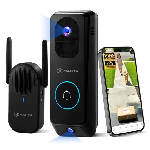 CEMANTA 2K Video Doorbell Camera Wireless with Chime, Free Cloud Storage, Dua...