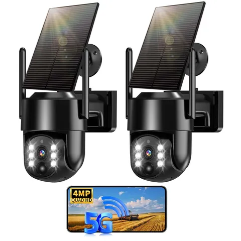 Solar Security Cameras Wireless Outdoor, 5G/2.4G Solar WIFI Cameras for Home ...