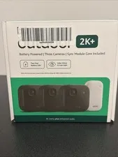 Blink Outdoor 2K+ Wireless 3 Camera Security System with Sync Module - Brand New