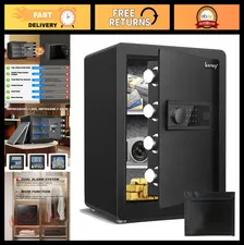 Secure Steel Safe Box with Touch Screen Keypad, Dual Alarm, Mute Function & LED