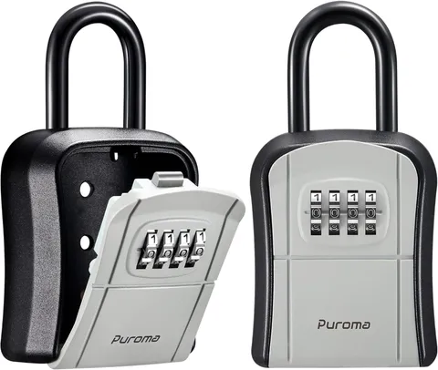 Key Lock Box Portable Combination Wall Mount Key Storage Safe Security Lock Box