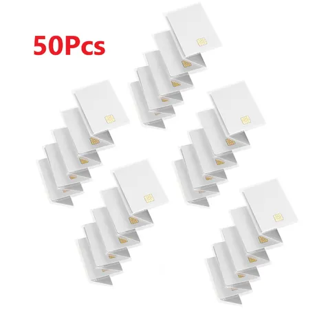 50Pcs ISO7816 Contact SLE 4442 Chip PVC Smart White IC Cards For Rental a