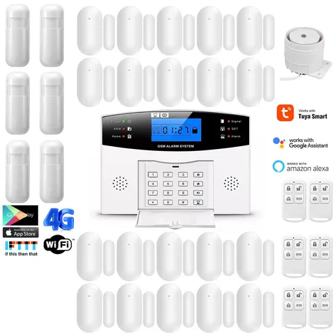 V69 Tuya APP WiFi+US/EU 4G Wireless Smart DIY Home Security Burglar Alarm System
