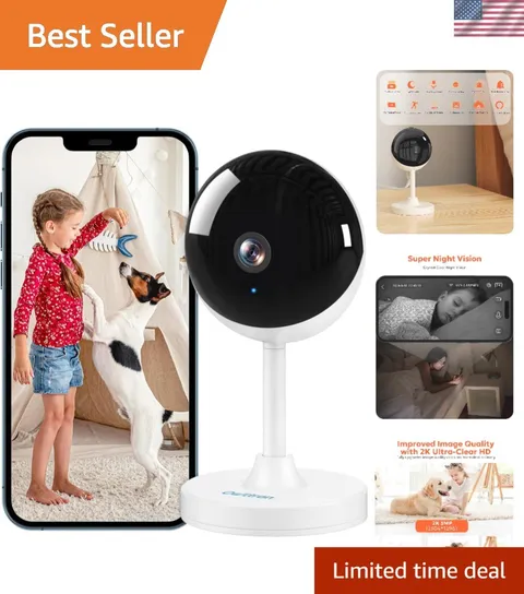 Indoor Security Camera 2K, 2.4GHz WiFi Cameras for Home Security