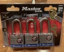 Open Box! Master Lock Keyed Alike Laminated Steel Pin Tumbler Padlock, 3-Pack