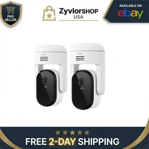 Arlo Essential Pan Tilt Security Camera 2K - Wired Outdoor Security