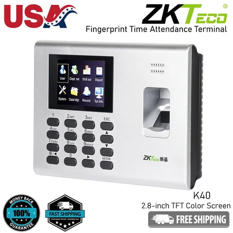 ZKteco K40 TCP/IP Fingerprint Biometric Time Attendance System Access Control