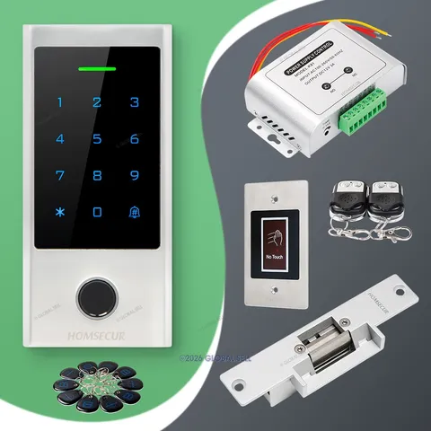 HOMSECUR Weatherproof IP66 APP WIFI Fingerprint PIN Access Control Touch Keypad