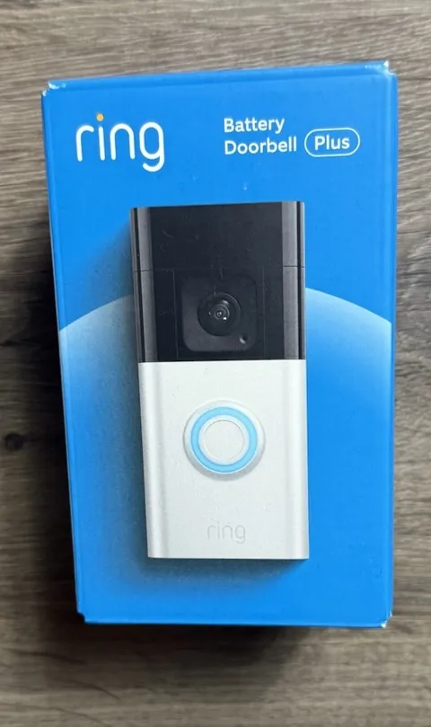 Ring - Battery Doorbell Plus Smart Wifi Video Doorbell Satin Nickel - New Sealed