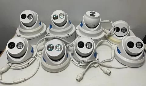 Lot of 8 4K IP PoE Turret Dome Security Cameras 4mm Tested w/3 Junction Boxes IR