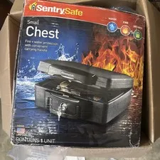 CHW20201 Fire and Water-Resistant Chest Safe with Key Lock, 0.28 Cu. ft.