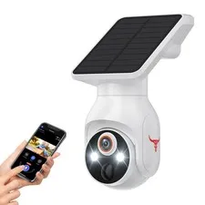 1080p WiFi Security Camera with Solar Panel, Battery Powered, Pan Tilt, AI Mo...