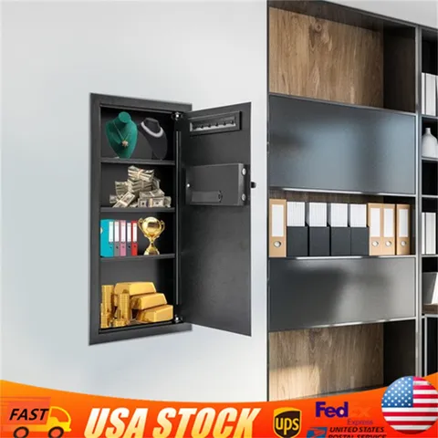 14.57*3.94*31.5 In Black Wall-mounted Safe With Keys Modern Hidden Wall safe