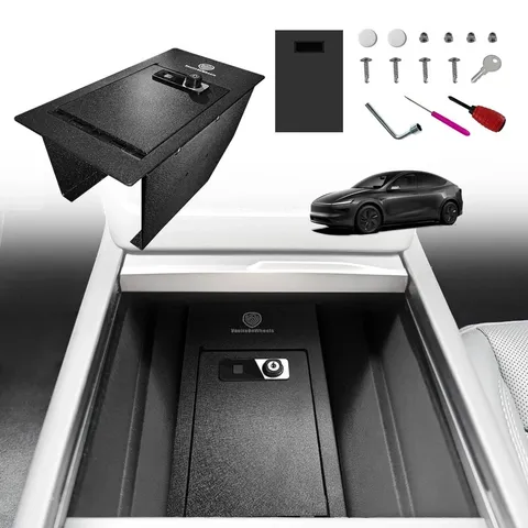 for 2026+ Tesla New Model Y Juniper Center Console Safe Gun Safe Vault Hidden...