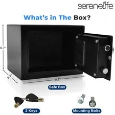 Electronic Safe Box | Mechanical Access | Black