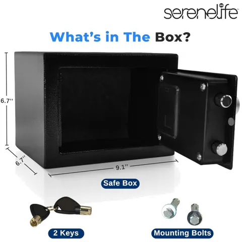 Electronic Safe Box | Mechanical Access | Black