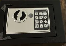 Digital Keypad Combination Safe Lock Box, Small Metal, Black/Silver