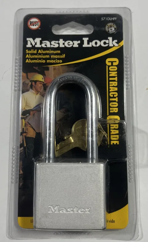 Master Lock 571DLHPF Solid Aluminum Contractor Grade New In Package !!!