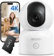 C518 4K 8MP Indoor Camera, 360° Pan Tilt Wired Wifi IP Camera for Home | 64G Mem