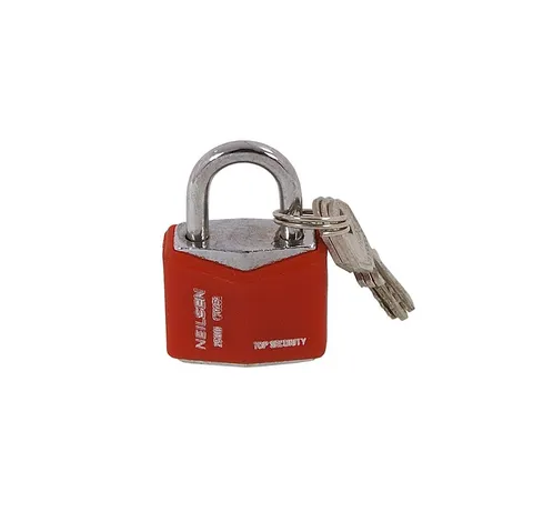 Padlock 25mm Plastic Covered Chrome Plated Iron 3 Keys Anti-Pick