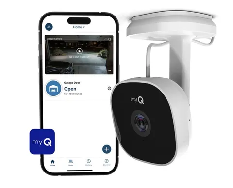 MyQ Smart Security Camera White Wi-Fi Night Vision
