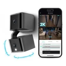 Home Security Camera Indoor 2K WiFi Pan Tilt Auto Track Dual Lens Viewing