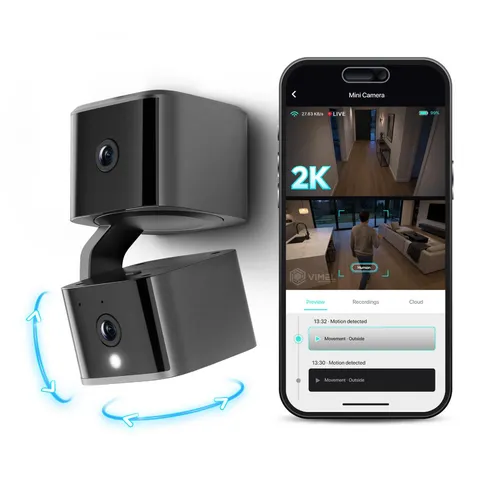 Home Security Camera Indoor 2K WiFi Pan Tilt Auto Track Dual Lens Viewing