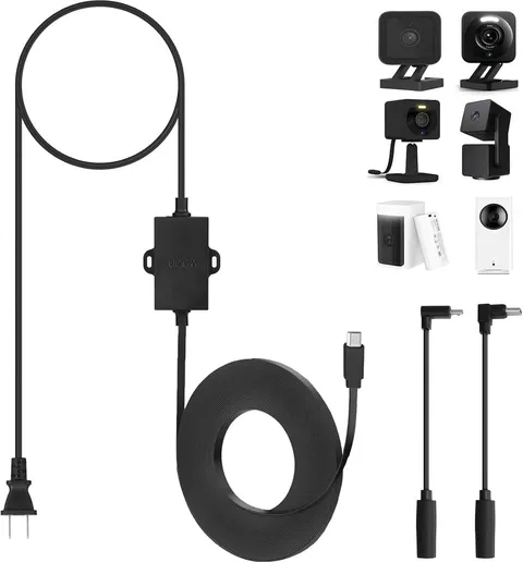 50Ft/15M Outdoor Power Adapter Compatible with Wyze Cam V4,Duo Cam Pan,Wyze Pan