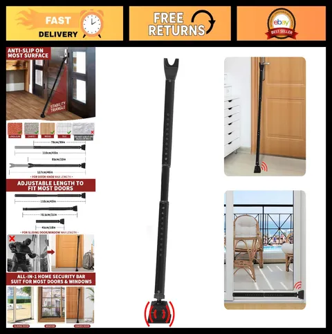 Adjustable Security Door Stopper with 120dB Alarm - Heavy Duty Child Proof Jamme