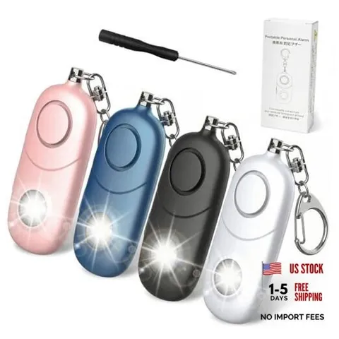 Personal Alarm for Women Keychain Alarm:  Smoky blue + Black + Pink + White