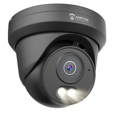 4MP PoE Camera Black, Turret Security IP Camera Outdoor Wired