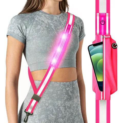 LED Reflective Belt Sash for Walking at NightRunning Safety Gear LED Light Up...