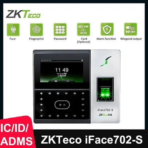 ZKTeco iFace702-S ID/IC/WiFi Facial Fingerprint Recognition Attendance Machine