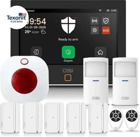 Alarm System Gen 2 (4G), 11Pc, DIY, Motion & Entry Sensors, Wireless Siren, Remo