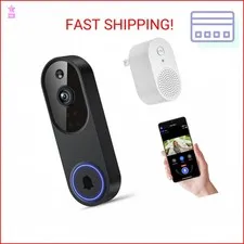 Orbitell 1080p Wireless Wi-Fi Video Doorbell Camera with Two Way Audio, Night Vi