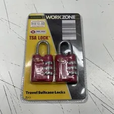 ORIGINAL NEW M Padlock Lock Series Combination Luggage Travel 2pcs Workzone TSA