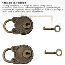 Vintage Lock Zinc Alloy Multifunctional Bear Decorative Book Security Padlock