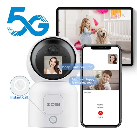 ZOSI 1NC-519M4W-US-A3 5GHz 4MP Two Way WiFi Video Calling Security Camera, White
