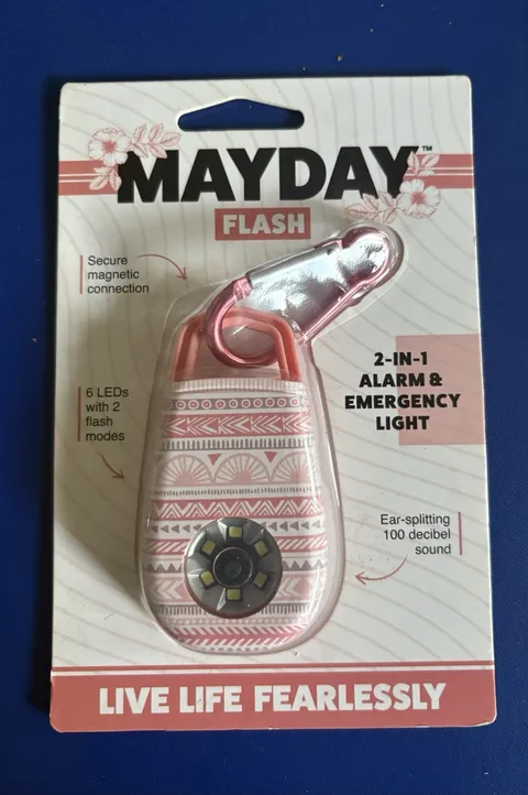 Mayday Flash 2-in-1 Personal Attack Alarm & Emergency Light 100dB Pink MAYFL24