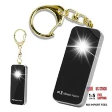 Ultrathin Personal Alarm Rainproof Ultra-Lightweight (0.8 oz) Bulky-Free Black