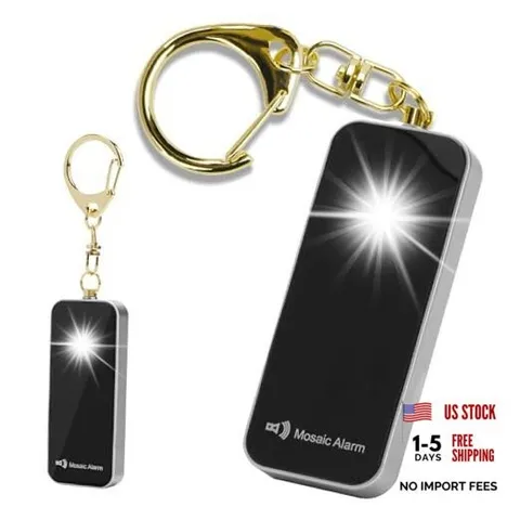 Ultrathin Personal Alarm Rainproof Ultra-Lightweight (0.8 oz) Bulky-Free Black