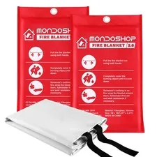 Silicone Fire Blanket for Home - 2Pack 40"x40" Fire Blankets for Kitchen, Fir...