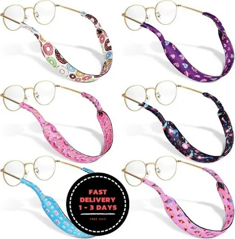 Set de 6 correas para gafas infantiles: cordón antideslizante de sujeción para 