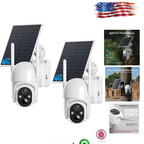 Weatherproof 4G LTE Cellular Security Cameras - 360° Coverage, No WiFi Needed