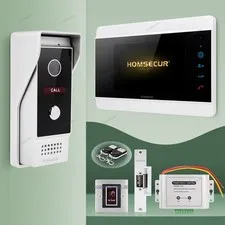 HOMSECUR 7" HD Video Door Phone Intercom Doorbell Night Vision with Strike Lock
