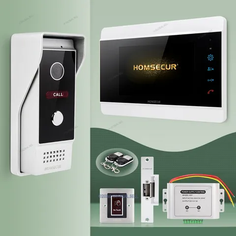 HOMSECUR 7" HD Video Door Phone Intercom Doorbell Night Vision with Strike Lock