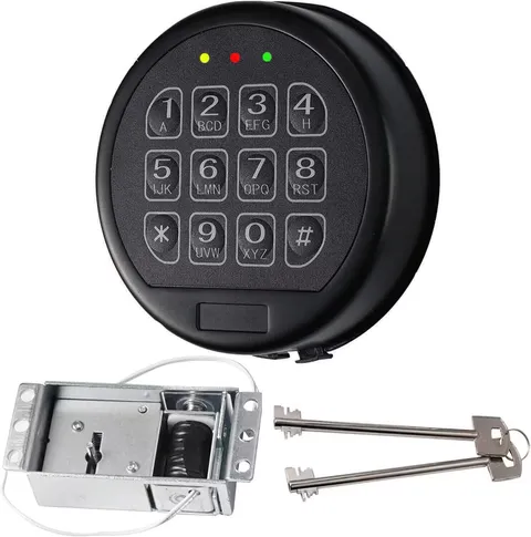 Gun Safe Lock Replacement with 2 Override Keys & Solenoid Safe Electronic Lock